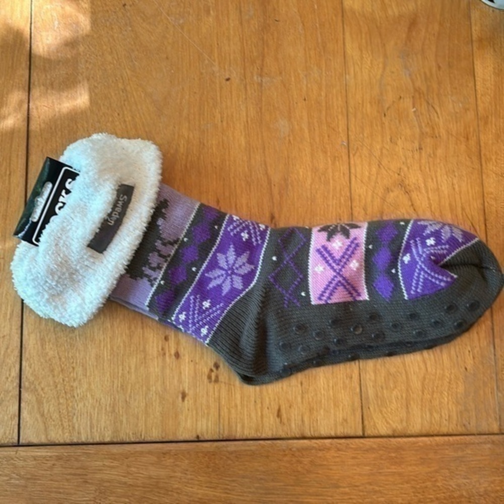 NWT Purple and Gray Socks From Sweden Women’s Size 6-9